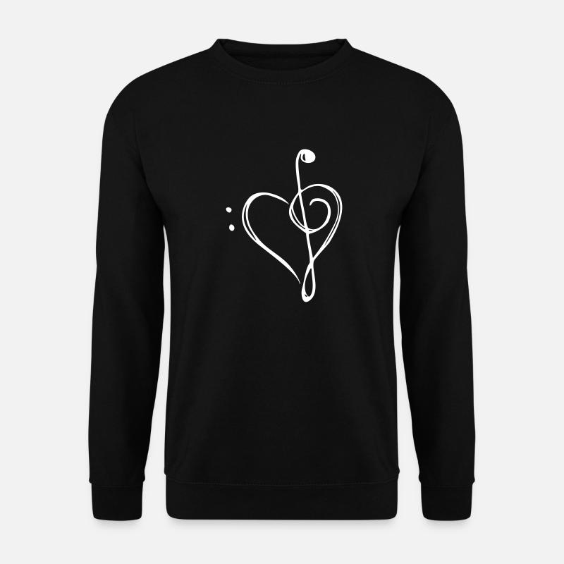music heart clef - Unisex Sweatshirt - black