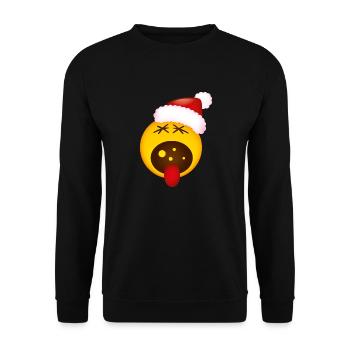 Smiley Christmas Scream - Unisex Sweatshirt - black - Front - Alina (178cm) & Michal (187cm)