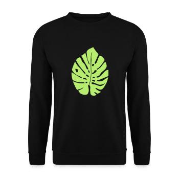 Monstera Leaf / Monstera Leaf 1c - Unisex Sweatshirt - black - Front - Alina (178cm) & Michal (187cm)