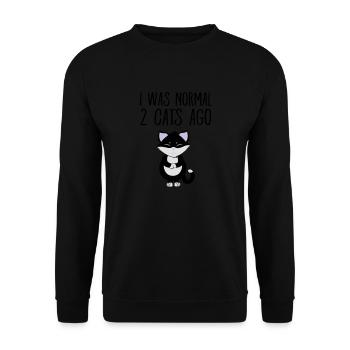 I Was Normal 2 Cats Ago - Sweat-shirt Unisexe - noir - Devant - Alina (178cm) & Michal (187cm)