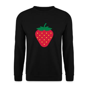 Erdbeere / Strawberry / Fraise / Fresa - Unisex Pullover - Schwarz - Vorne - Alina (178cm) & Michal (187cm)