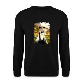 cheval - Sweat-shirt Unisexe - noir - Devant - Alina (178cm) & Michal (187cm)