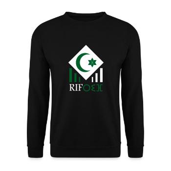 RIF - Unisex Pullover - Schwarz - Vorne - Alina (178cm) & Michal (187cm)