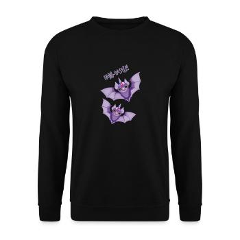 Chauves-souris licorne Halloween Fang-tastic - Sweat-shirt Unisexe - noir - Devant - Alina (178cm) & Michal (187cm)
