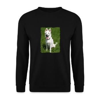 weißer Engel - Unisex Pullover - Schwarz - Vorne - Alina (178cm) & Michal (187cm)