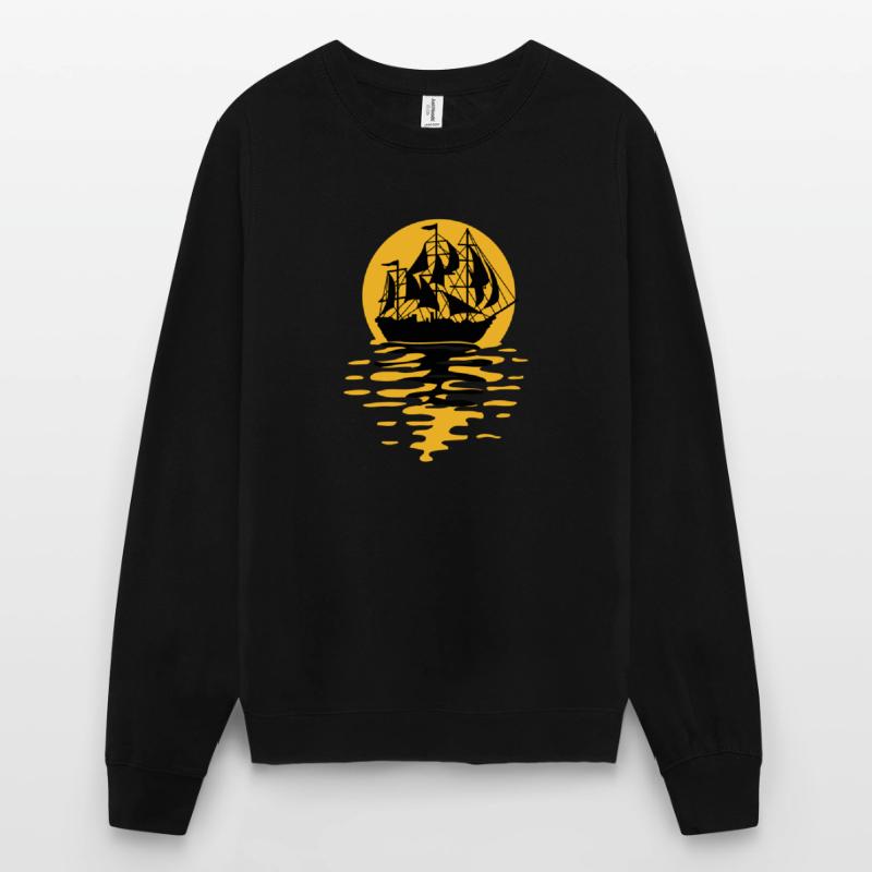 Conception de silhouette de bateau à voile Sweat-shirt Unisexe