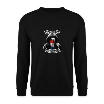 Holland Ultras Football Fan Biker Gift - Unisex Sweatshirt - black - Front - Alina (178cm) & Michal (187cm)