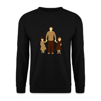 2 Daughters Father - Unisex Sweatshirt - black - Front - Alina (178cm) & Michal (187cm)