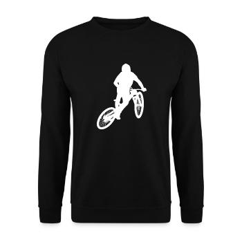 Downhill Mountainbike, Cross Mountainbiker BMX MTB - Unisex Pullover - Schwarz - Vorne - Alina (178cm) & Michal (187cm)