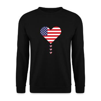 American Flag - Unisex Sweatshirt - black - Front - Alina (178cm) & Michal (187cm)