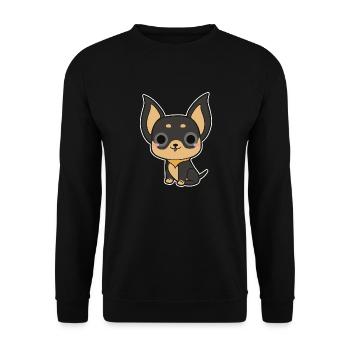 Chihuahua - Sweat-shirt Unisexe - noir - Devant - Alina (178cm) & Michal (187cm)