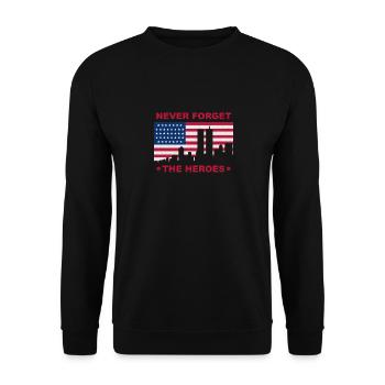 never forget the heroes - Unisex Sweatshirt - black - Front - Alina (178cm) & Michal (187cm)