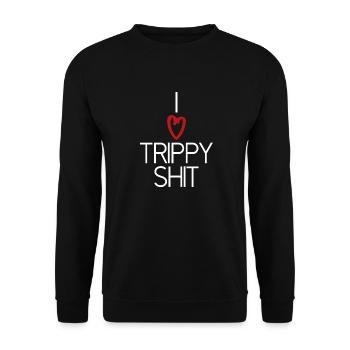 I love heart trippy stuff funny saying - Unisex Sweatshirt - black - Front - Alina (178cm) & Michal (187cm)