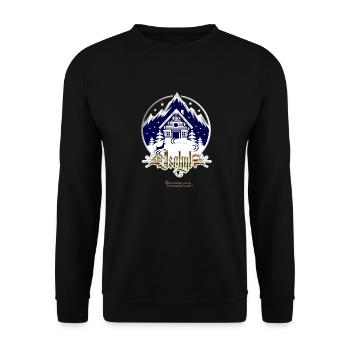 Party Location Ischgl Austria - Unisex Pullover - Schwarz - Vorne - Alina (178cm) & Michal (187cm)