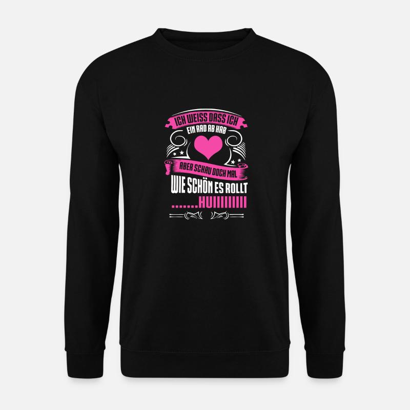 Rad ab, huiii pink - Unisex Pullover - Schwarz