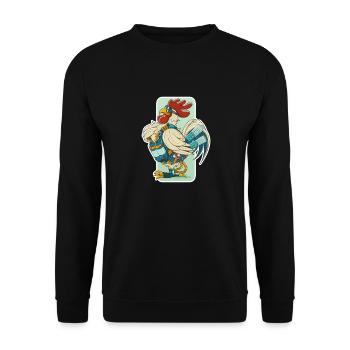 Steampunk Rooster (circonférence blanche) - Sweat-shirt Unisexe - noir - Devant - Alina (178cm) & Michal (187cm)