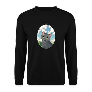 Dovewing Taubenflug Graue Katze Kitten Himmel - Unisex Pullover - Schwarz - Vorne - Alina (178cm) & Michal (187cm)