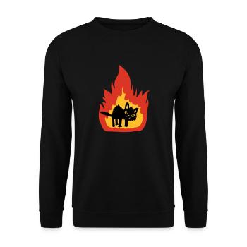 Burning hot cat - Unisex Sweatshirt - black - Front - Alina (178cm) & Michal (187cm)