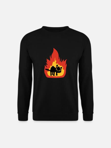 Brennende heiße Katze - Unisex Pullover - Schwarz