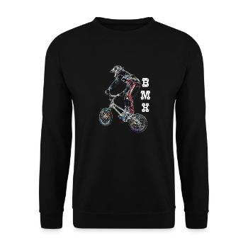 BMX Race Racing Mountainbike Motocross - Unisex Pullover - Schwarz - Vorne - Alina (178cm) & Michal (187cm)