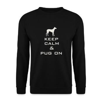 Restez calme et carlin - Sweat-shirt Unisexe - noir - Devant - Alina (178cm) & Michal (187cm)