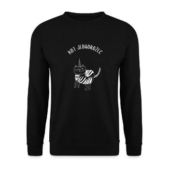 Chat licorne - Sweat-shirt Unisexe - noir - Devant - Alina (178cm) & Michal (187cm)