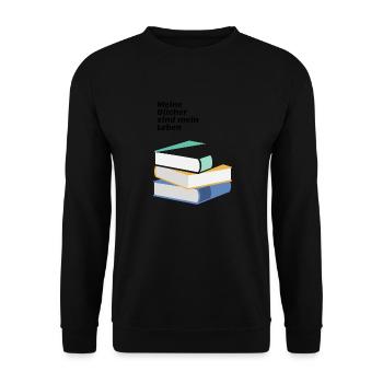Bücher und Leben - Unisex Pullover - Schwarz - Vorne - Alina (178cm) & Michal (187cm)