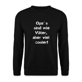 Opa Vater Großvater cool Spruch lustige Sprüche - Unisex Pullover - Schwarz - Vorne - Alina (178cm) & Michal (187cm)