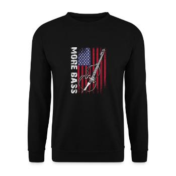 More bass - no treble - double bass for bass players - Unisex Sweatshirt - black - Front - Alina (178cm) & Michal (187cm)