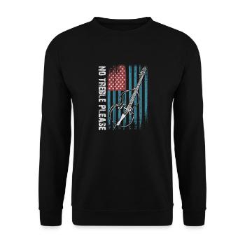 Plus de basses - pas d’aigus - contrebasse avec drapeau - Sweat-shirt Unisexe - noir - Devant - Alina (178cm) & Michal (187cm)