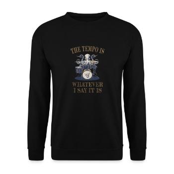 Drums Drummer Octopus - Unisex Sweatshirt - black - Front - Alina (178cm) & Michal (187cm)