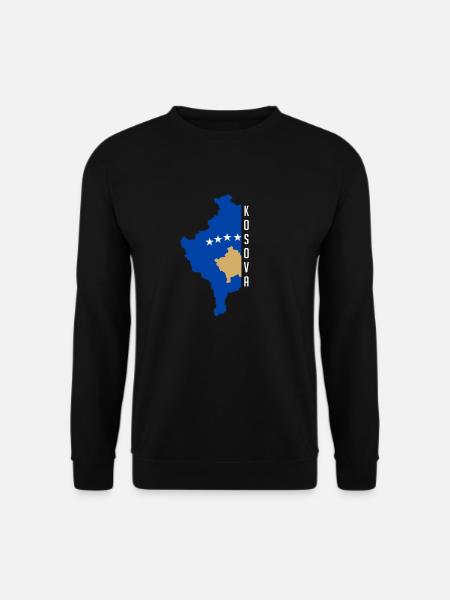 Kosova Schriftzug mit Länderflagge - Unisex Pullover - Schwarz