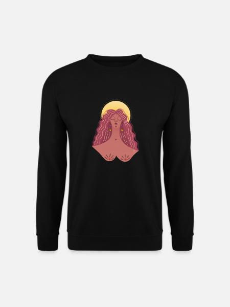Zufriedene Frau - Unisex Pullover - Schwarz