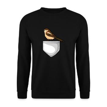 Vogelbeobachtung Vogelfreund Singvogel Ornithologe - Unisex Pullover - Schwarz - Vorne - Alina (178cm) & Michal (187cm)