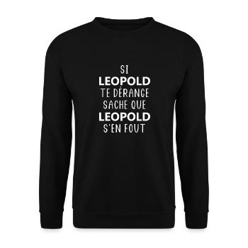si LEOPOLD te dérange saches que LEOPOLD s'en fout - Sweat-shirt Unisexe - noir - Devant - Alina (178cm) & Michal (187cm)
