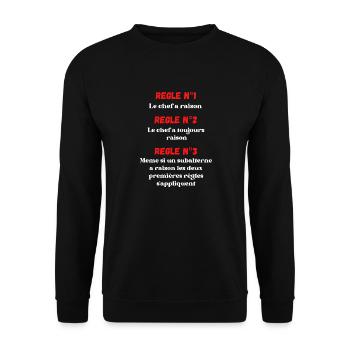 Les règles du chef - Sweat-shirt Unisexe - noir - Devant - Alina (178cm) & Michal (187cm)