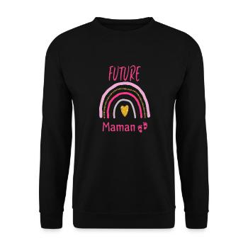 future Maman - Sweat-shirt Unisexe - noir - Devant - Alina (178cm) & Michal (187cm)