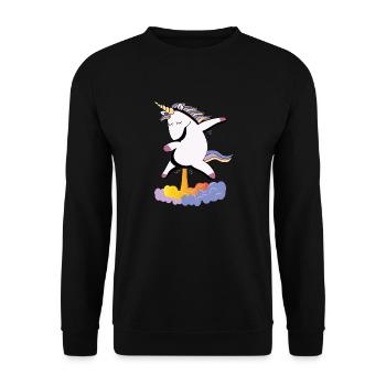 Pupshorn - from a unicorn may pupsen - Unisex Sweatshirt - black - Front - Alina (178cm) & Michal (187cm)