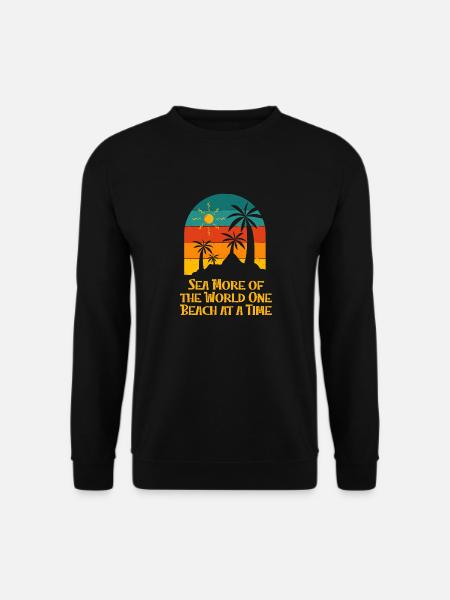 One Beach at a Time Trip Ocean Travel Beach Lover - Unisex Pullover - Schwarz
