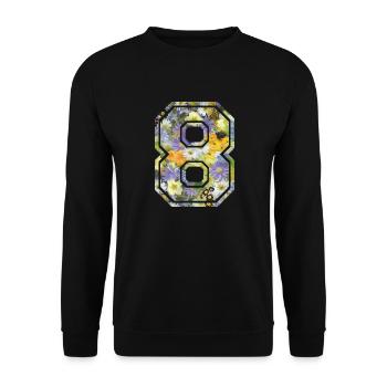 Numero 8 fleur, Équipe Foot, basket université - Sweat-shirt Unisexe - noir - Devant - Alina (178cm) & Michal (187cm)