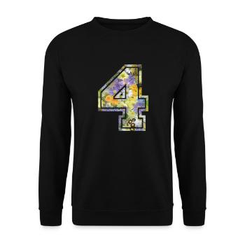 Numero 4 fleur, Équipe Foot, basket université - Sweat-shirt Unisexe - noir - Devant - Alina (178cm) & Michal (187cm)