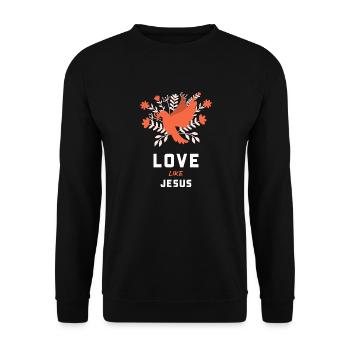 Love Like Jesus - Unisex Sweatshirt - black - Front - Alina (178cm) & Michal (187cm)
