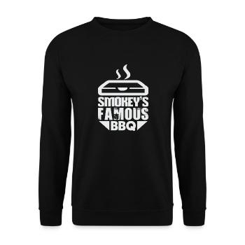 SMOKEY IS FAMOUS BBQ - Unisex Sweatshirt - black - Front - Alina (178cm) & Michal (187cm)
