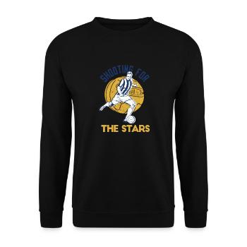 Shooting For The Stars Retro Cool Football Designs - Unisex Pullover - Schwarz - Vorne - Alina (178cm) & Michal (187cm)
