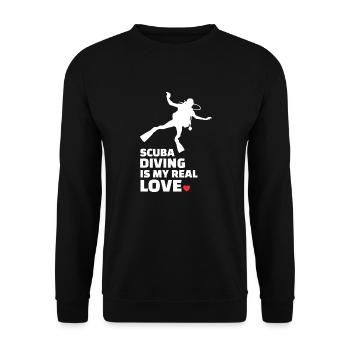 I love scuba diving - Unisex Sweatshirt - black - Front - Alina (178cm) & Michal (187cm)