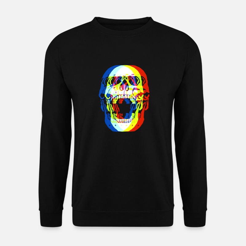 Schädel bunt - Unisex Pullover - Schwarz