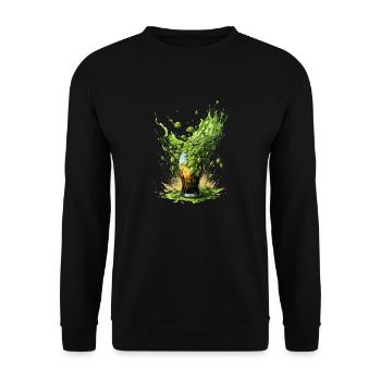 Explosion de houblon dans un verre à bière - Sweat-shirt Unisexe - noir - Devant - Alina (178cm) & Michal (187cm)