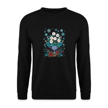 T-shirt Rose de Noël - Sweat-shirt Unisexe - noir - Devant - Alina (178cm) & Michal (187cm)