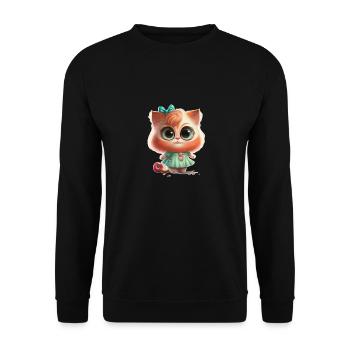 Cute baby cat in dress - Unisex Sweatshirt - black - Front - Alina (178cm) & Michal (187cm)