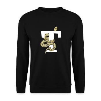 Buchstabe t Schlange - Unisex Pullover - Schwarz - Vorne - Alina (178cm) & Michal (187cm)